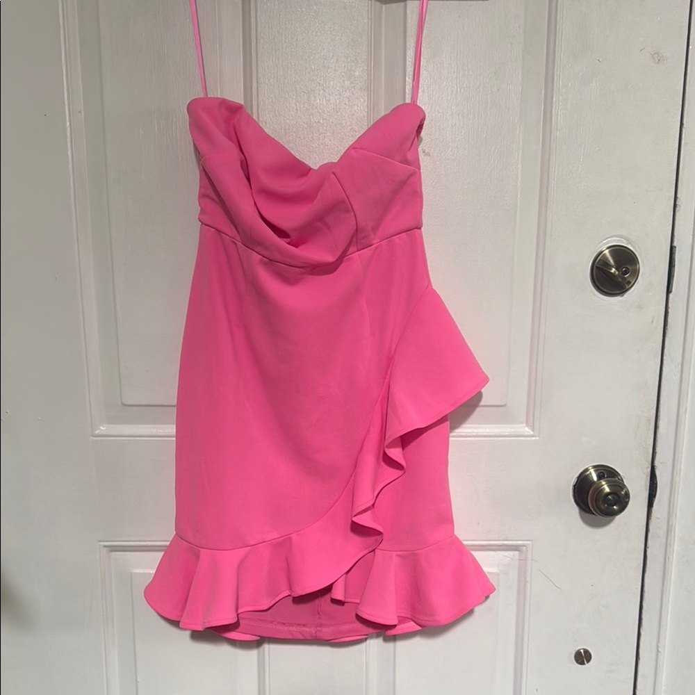 NWT Hello Molly Vibrant Pink Strapless Party Dress
